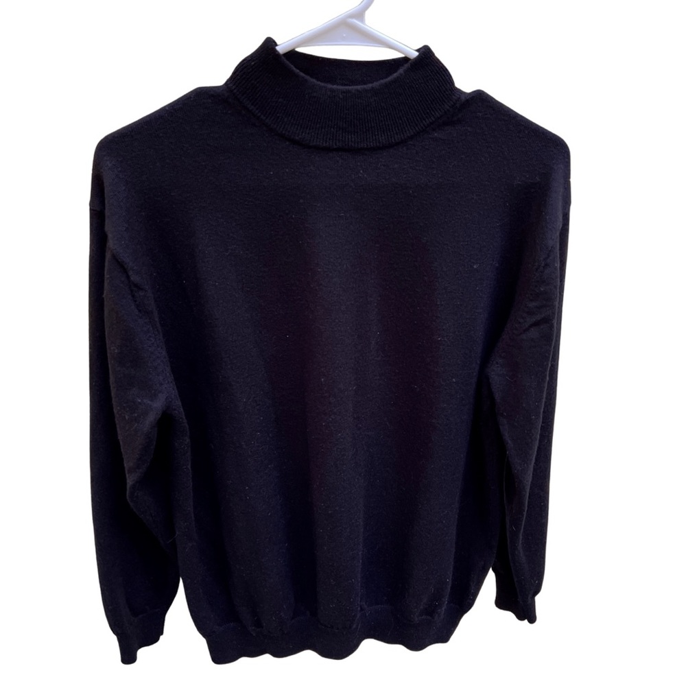 100% Marino Wool Mock Neck Pullover Sweater Pronto Uomo M